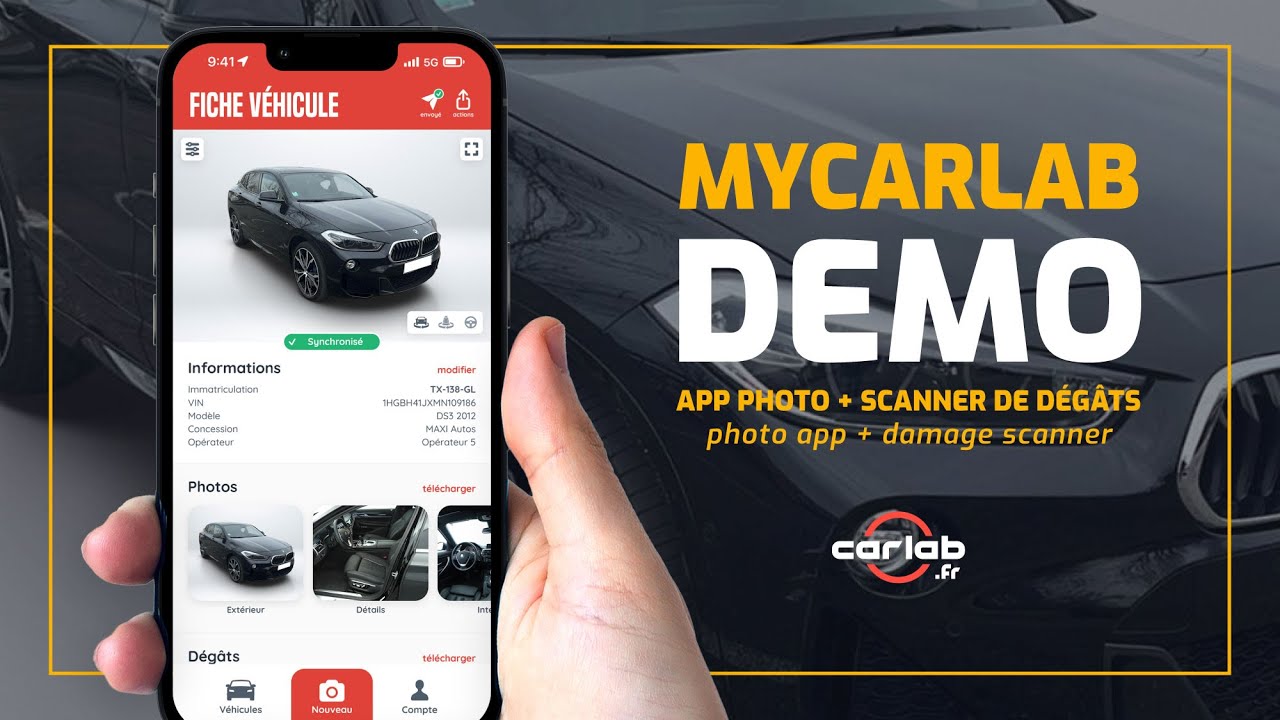 preview mycarlab demo video youtube photo app voitures