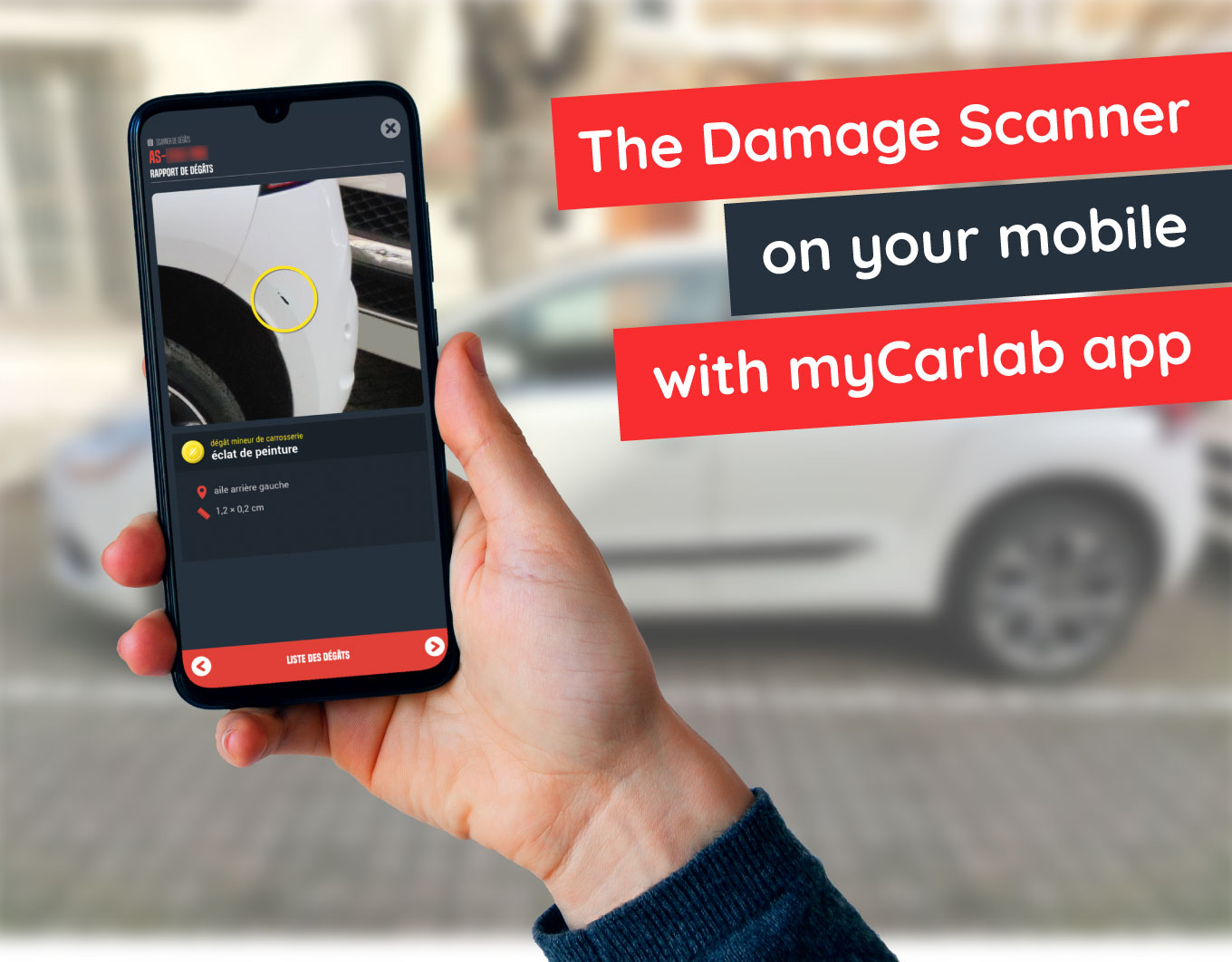 img banner carlab damage scanner on mobile mycarlab app