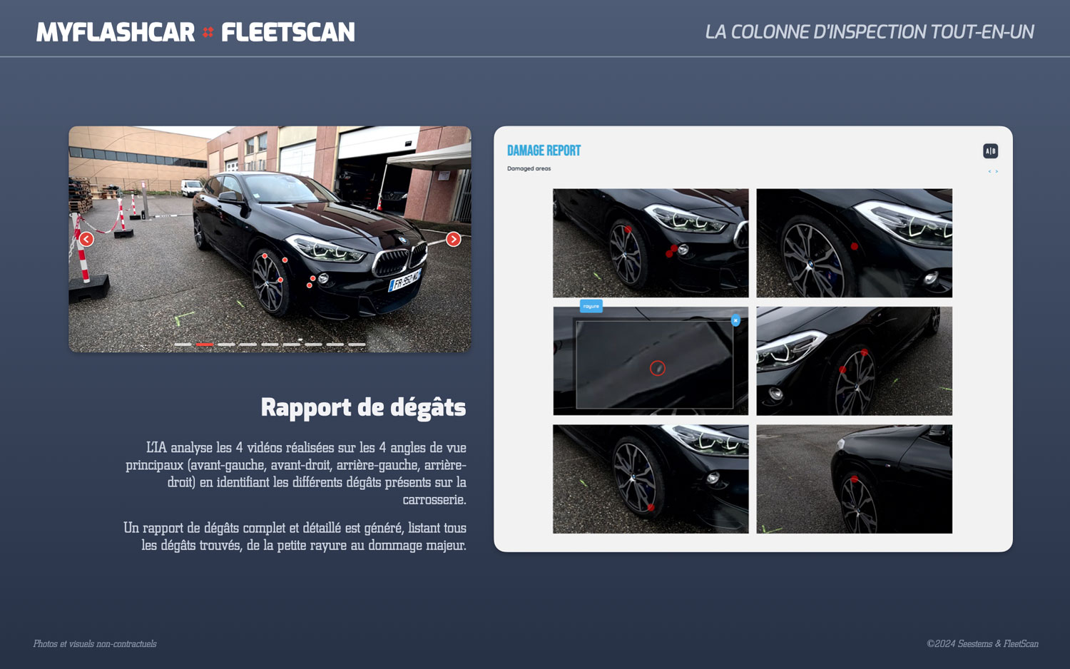 myFlashCar x FleetScan preview rapport de degats scanner